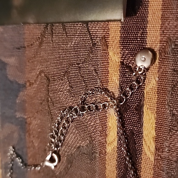 Siver turquoise long necklace with earrings - Picture 2 of 4